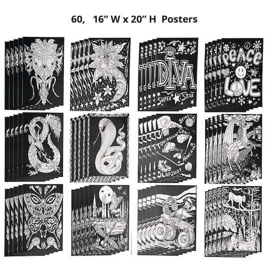 S&#x26;S&#xAE; Worldwide 16&#x22; x 20&#x22; Velvet Art Poster, 60ct.